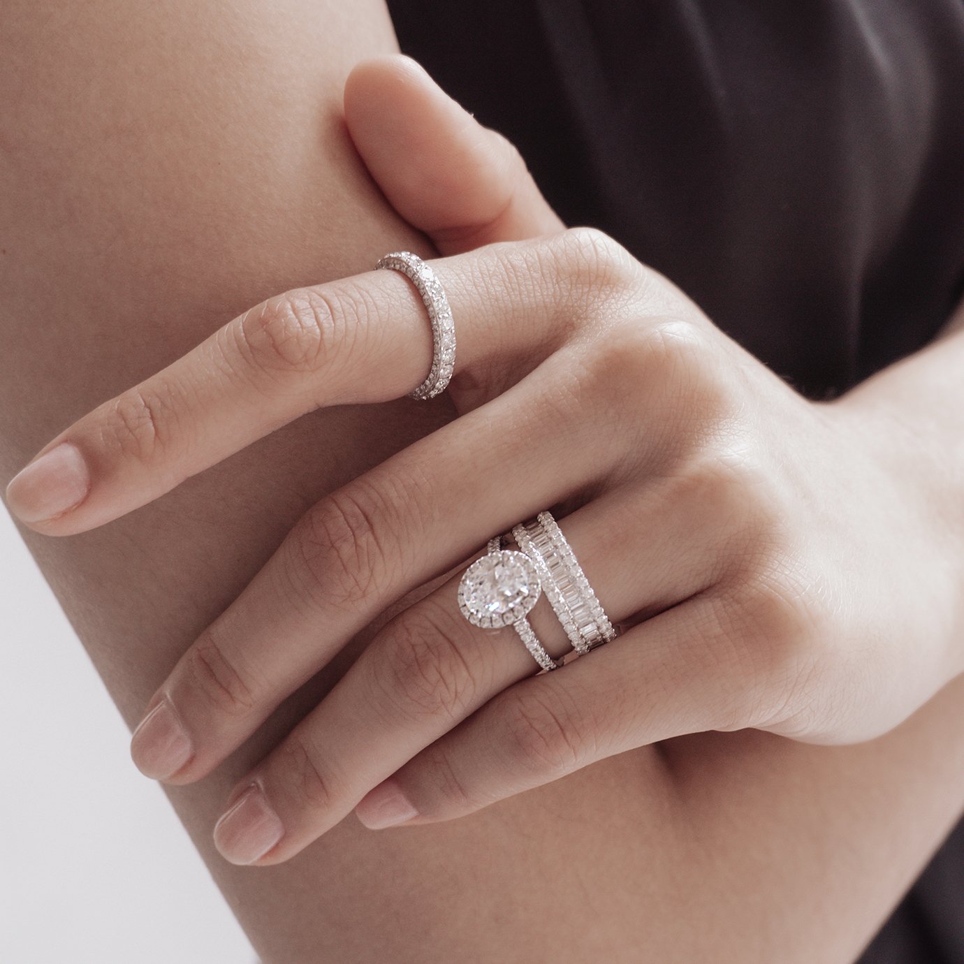 1.5 CT Oval Lab-Grown Diamond Halo & Pave Gold Engagement Ring 7