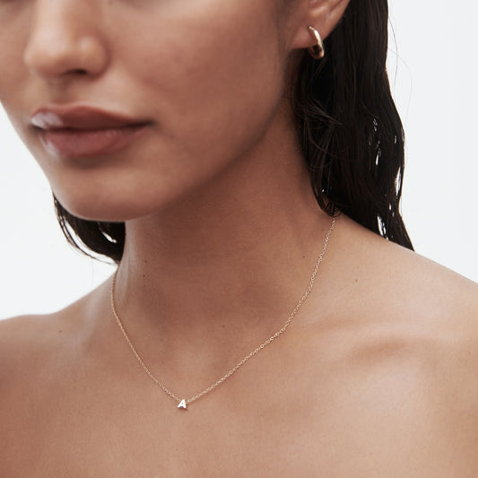 Elegant Initial Charm Necklace in Gold 1