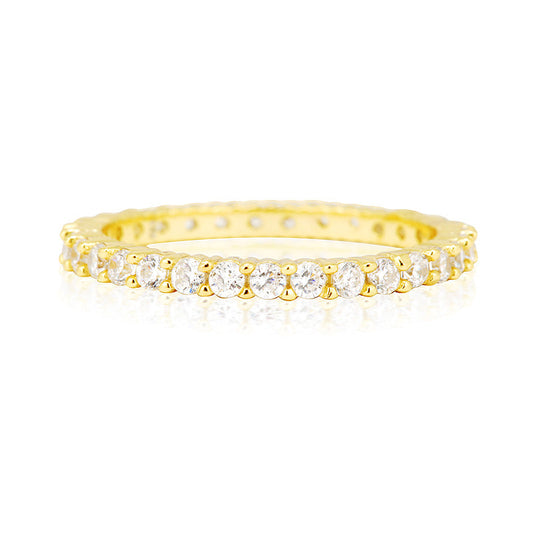 0.25 TCW Round Lab-Grown Diamond Full Eternity Gold Wedding Band 1