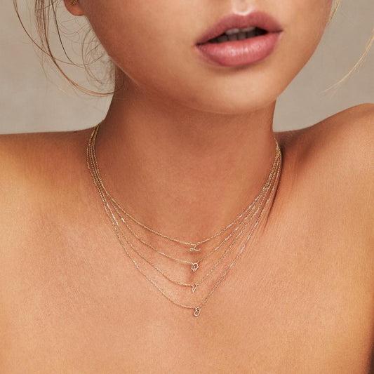 Golden Charm Initial Pendant Necklace 2