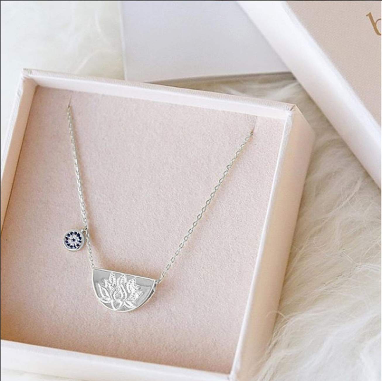 Radiant Lotus Charm Pendant Necklace 9