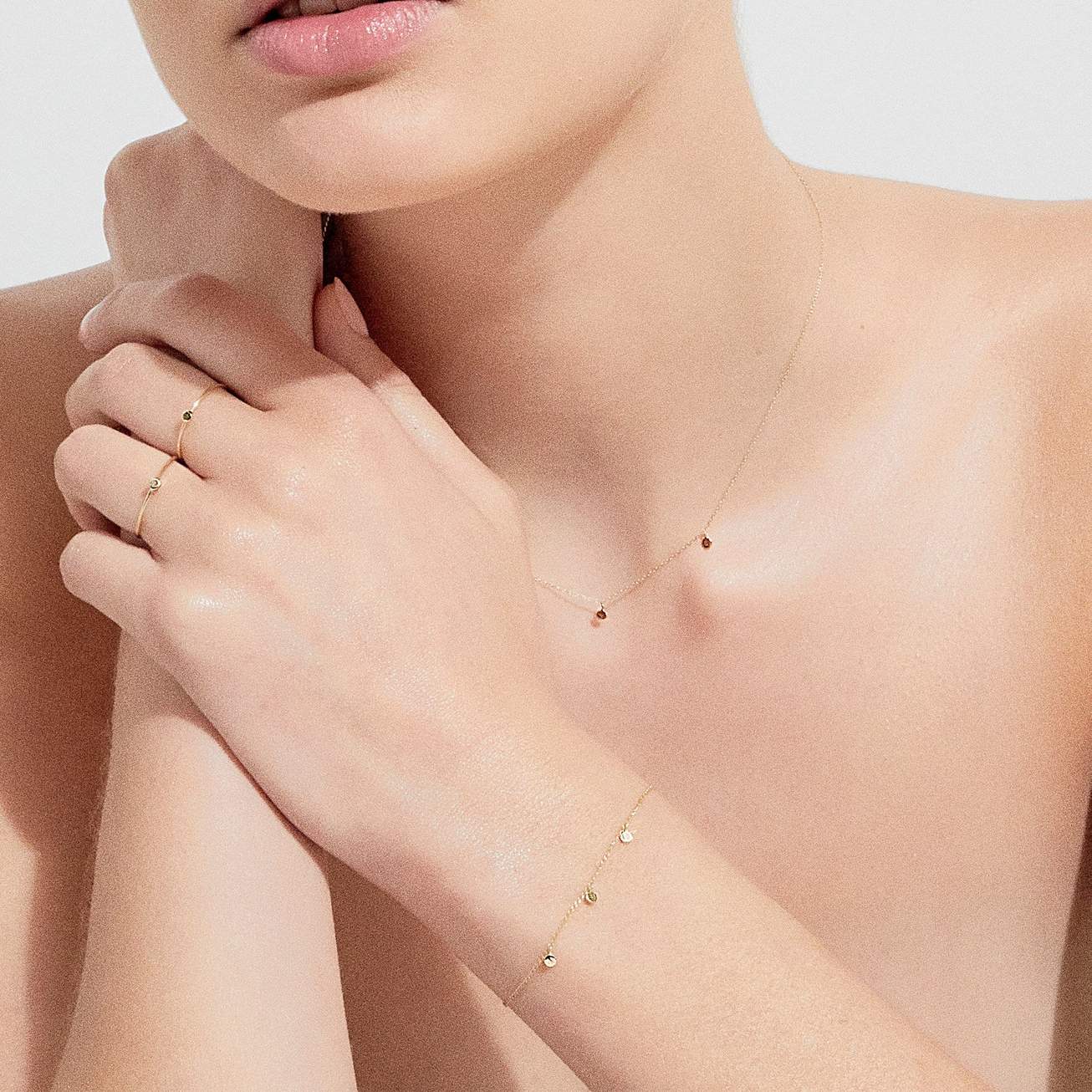 Ethereal Gold Moon Charm Necklace 5