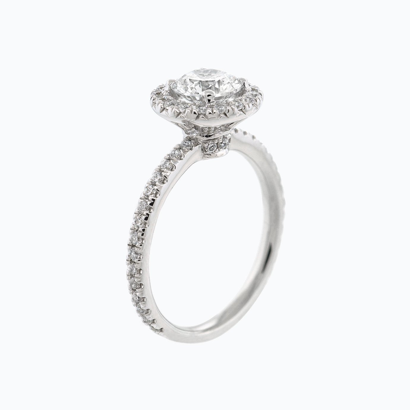 1 CT Round Lab-Grown Diamond Halo Engagement Ring 7