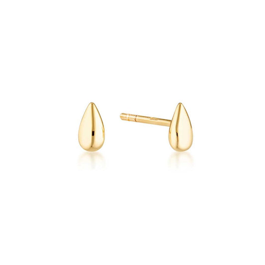 Golden Teardrop Petite Stud Earrings 1