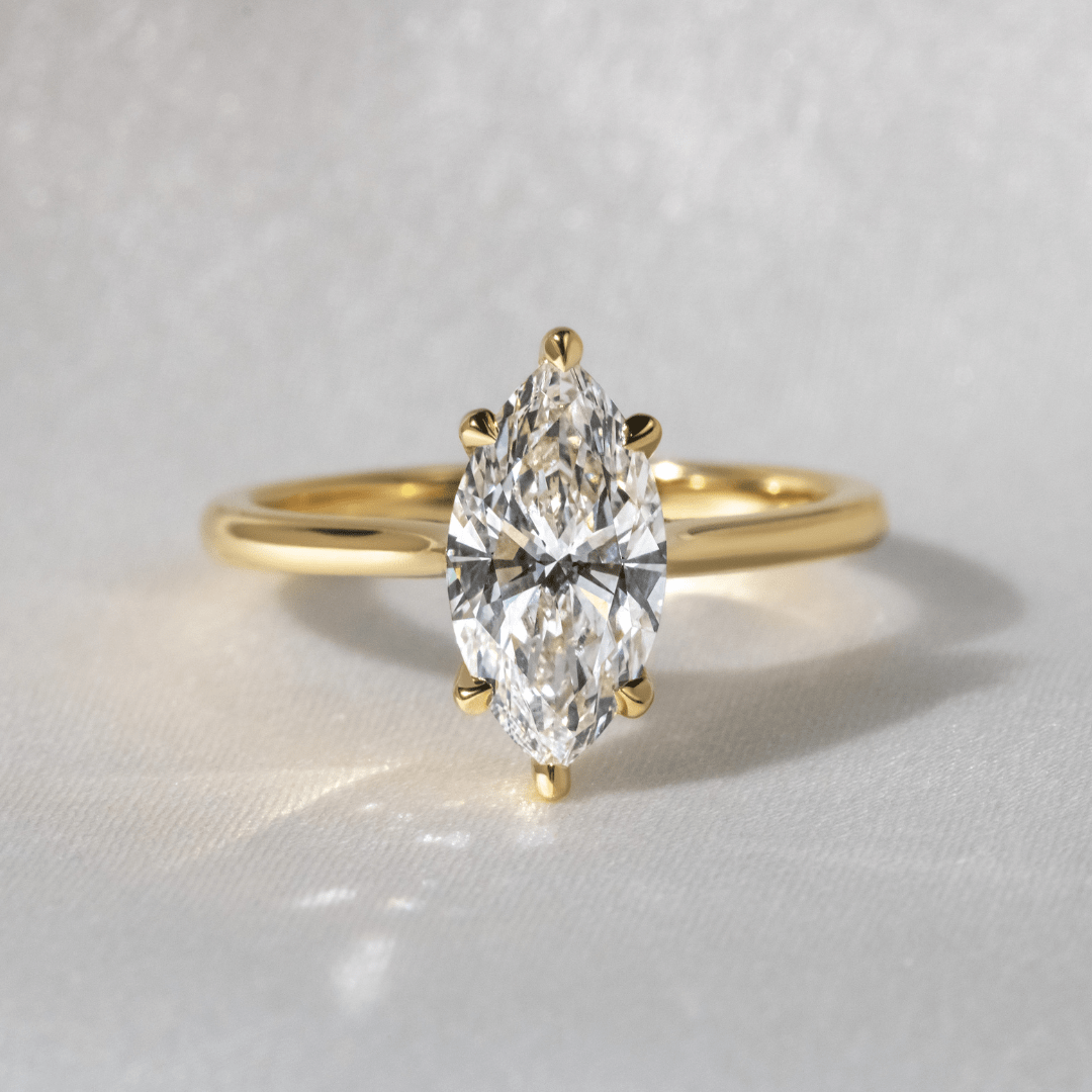 Hidden Halo-Marquise Lab Grown Diamond Engagement Ring