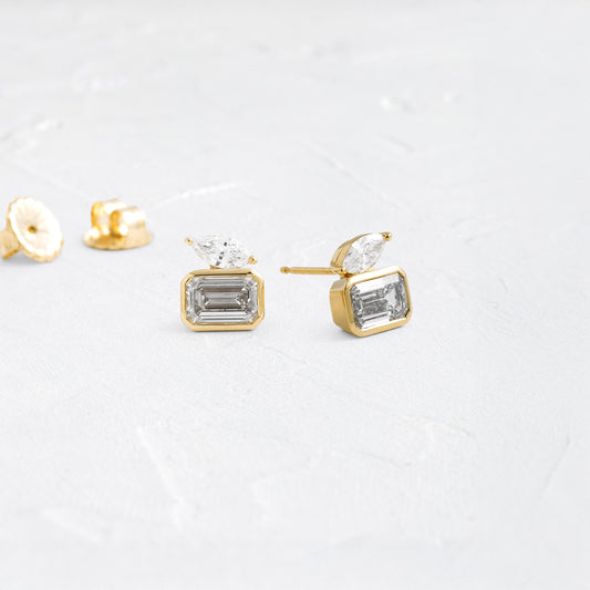 Solitaire- 1.0CT Oval Lab Grown Diamond Earrings