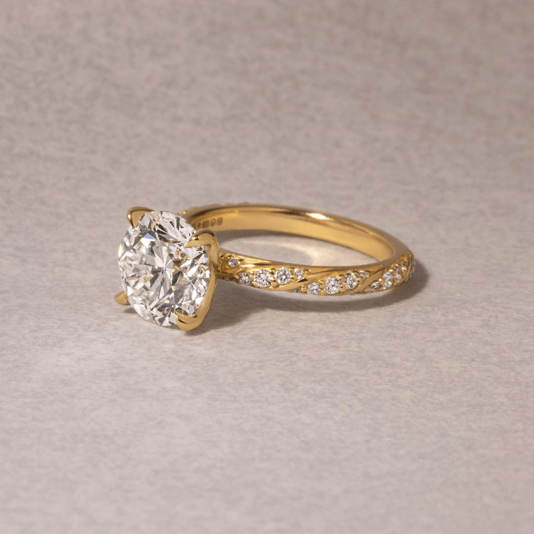 Twisted Pave-Round Lab Grown Diamond Engagement Ring