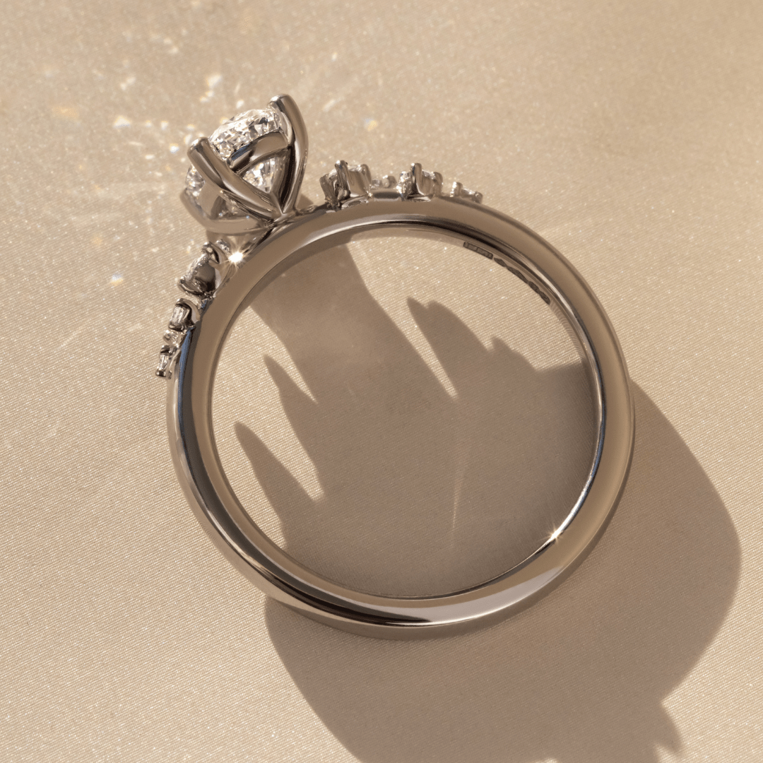 Cluster-Oval Lab Grown Diamond Engagement Ring