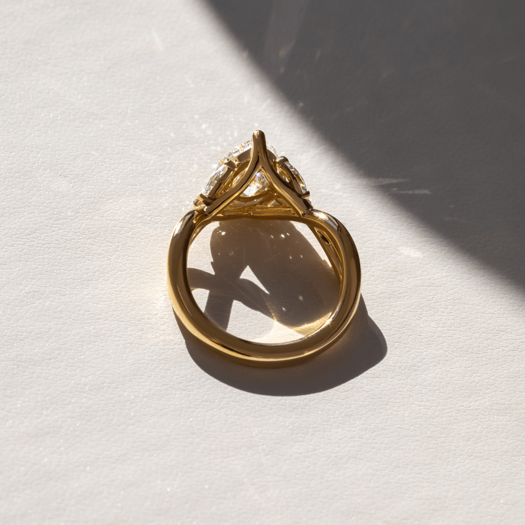 Cluster-Pear Lab Grown Diamond Engagement Ring