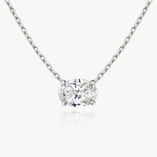 Radiant 1.0 CT Oval Lab-Grown Diamond Solitaire Necklace 1