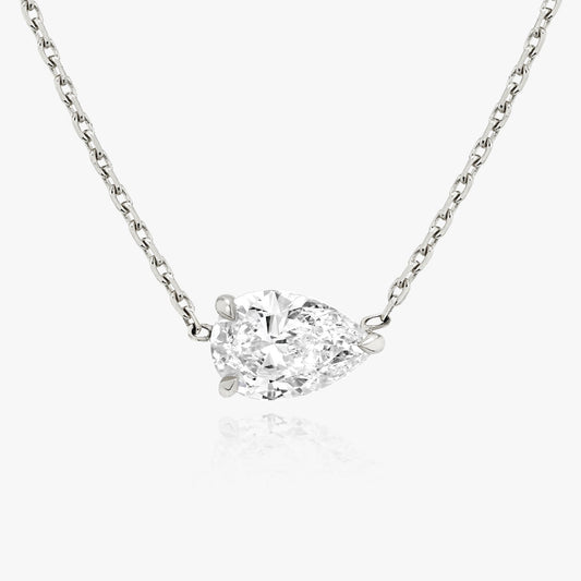 Radiant 1.0 CT Pear-Shaped Lab-Grown Diamond Solitaire Necklace 1