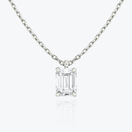 1.0 CT Emerald Cut Lab-Grown Diamond Pendant Necklace 1