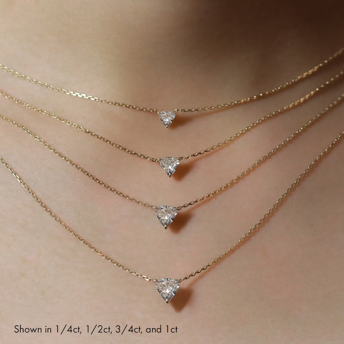 Solitaire- 0.25 CT Trillion Moissanite Necklace