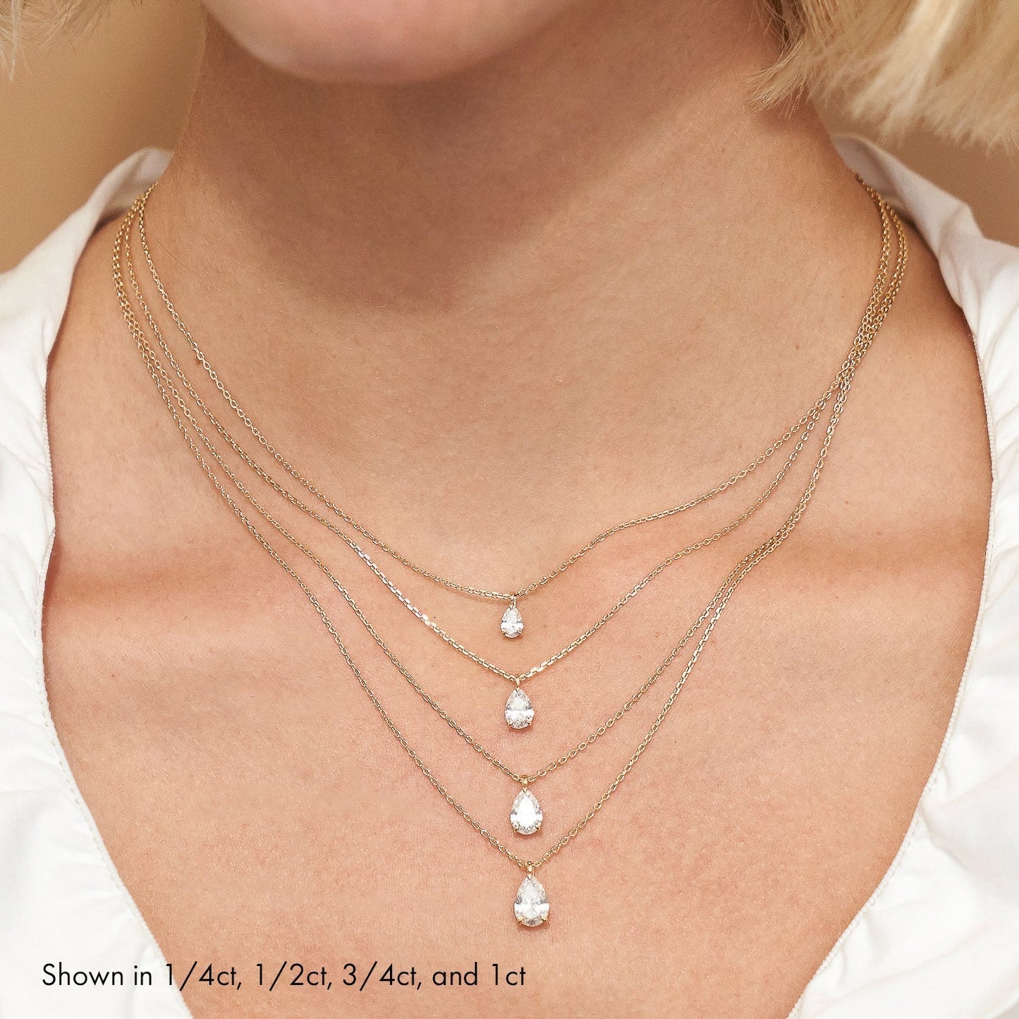 Elegant 1.0 CT Pear-Shaped Lab-Grown Diamond Solitaire Necklace 7