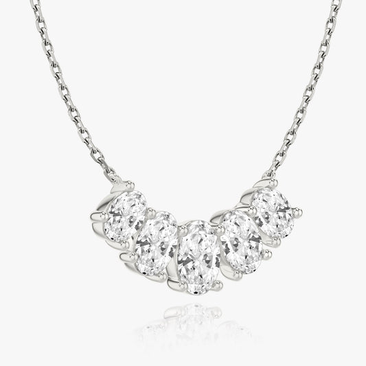 3.50 TCW Oval Lab-Grown Diamond Five Stone Necklace 2