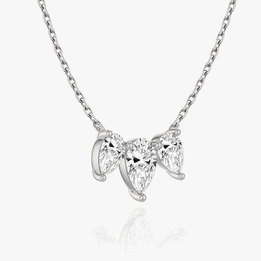 Exquisite 2.0 TCW Pear Cut Lab-Grown Diamond Trio Necklace 2