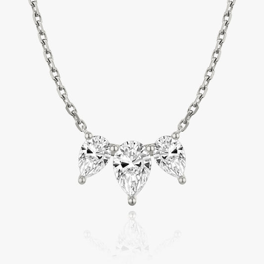Exquisite 2.0 TCW Pear Cut Lab-Grown Diamond Trio Necklace 1