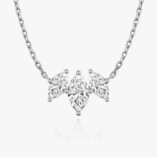 2.0 TCW Marquise Cut Lab-Grown Diamond Trio Necklace 1