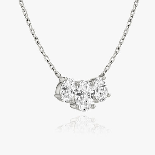 2.0 TCW Oval Lab-Created Diamond Trio Necklace 2