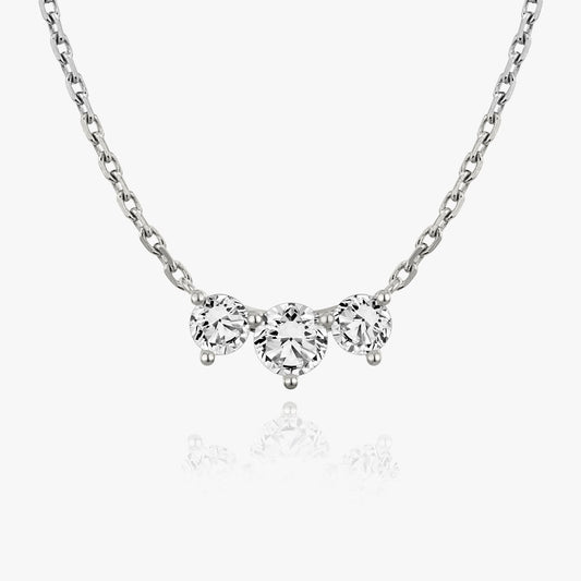 1.0 TCW Round Lab-Grown Diamond Trio Necklace 2