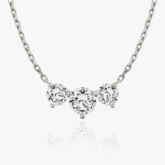 Dazzling 2.0 TCW Round Lab-Grown Diamond Triad Necklace 1