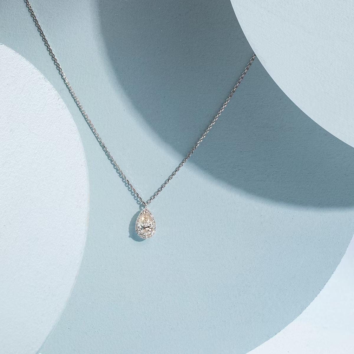 Halo- 1.0 CT Pear Moissanite Necklace
