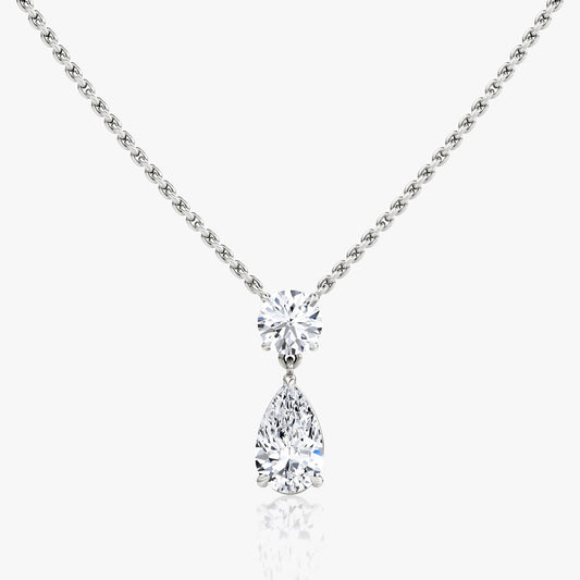 1.50 TCW Pear & Round Lab-Grown Diamond Elegance Necklace 1