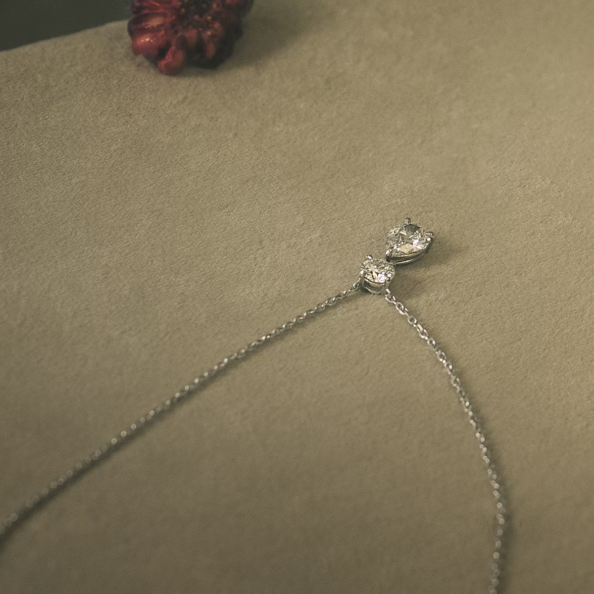 Two Stone- 1.0 CT Pear Moissanite Necklace