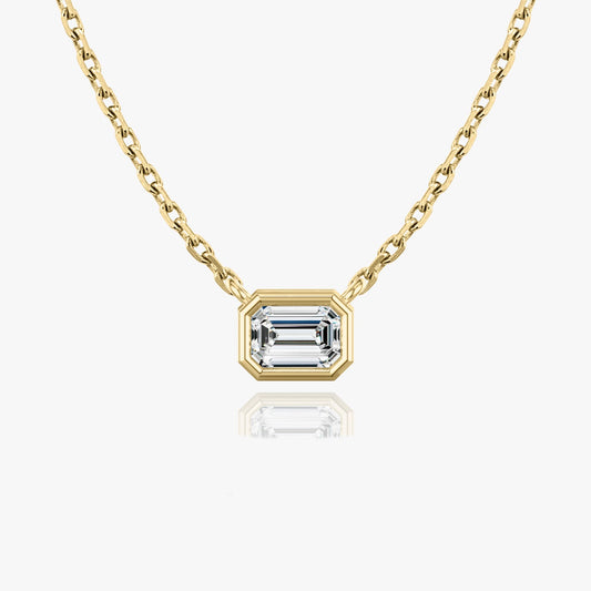 1.0 CT Emerald Lab-Grown Diamond Bezel Solitaire Necklace 2