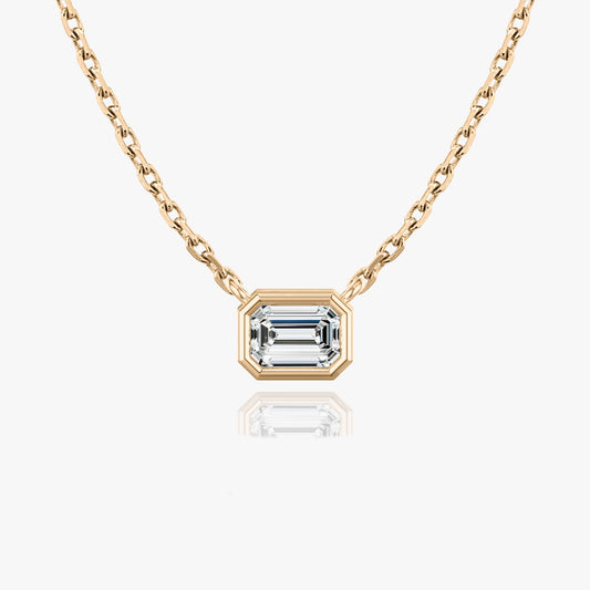 1.0 CT Emerald Lab-Grown Diamond Bezel Solitaire Necklace 1