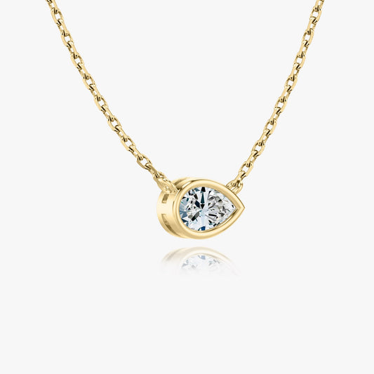 1.0 CT Pear-Shaped Lab-Grown Diamond Bezel Solitaire Necklace 2