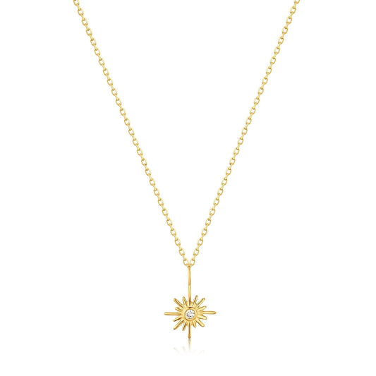 Radiant Sunburst 0.01 TCW Round Lab-Grown Diamond Necklace 1