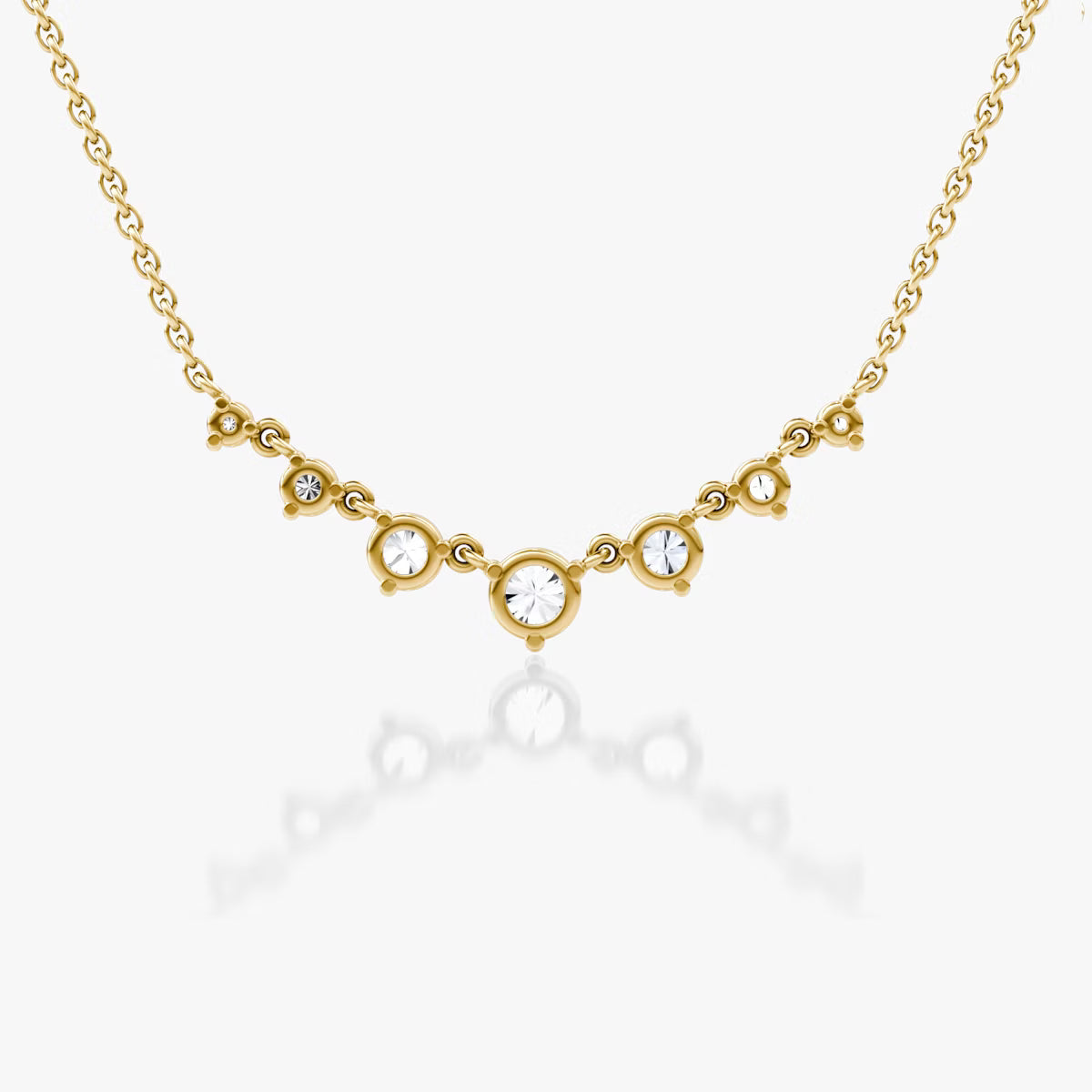 Linking Tennis- 0.48 CT Round Moissanite Necklace