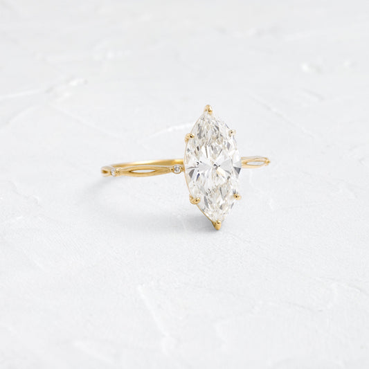 Criss Cross-Marquise Lab Grown Diamond Engagement Ring