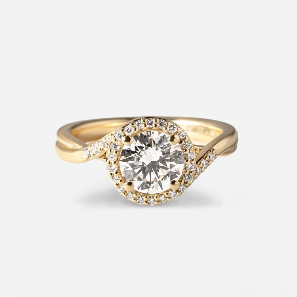 Bypass & Halo-Round Lab Grown Diamond Engagement Ring