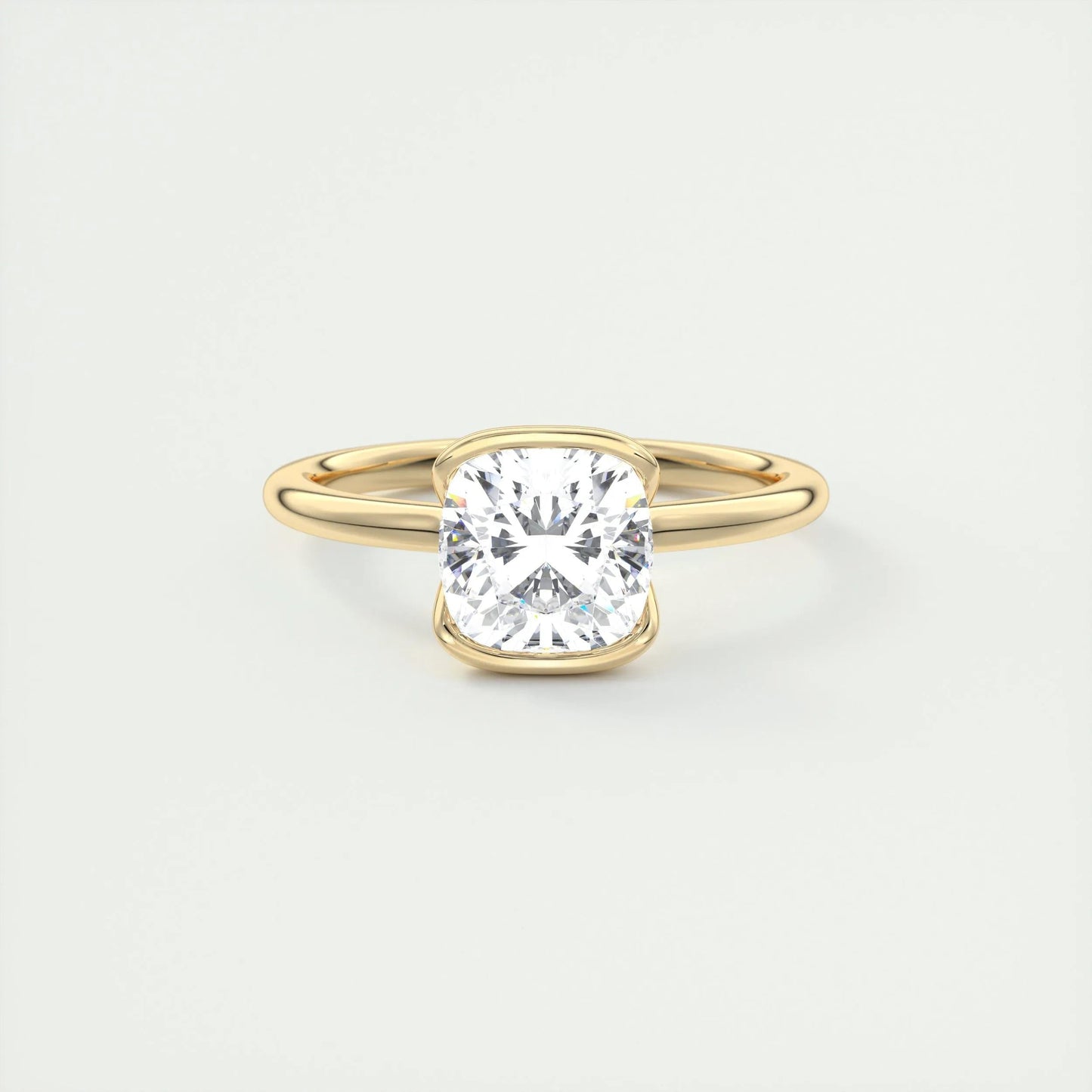 2 CT Cushion Half Bezel CVD F/VS1 Diamond Engagement Ring 9