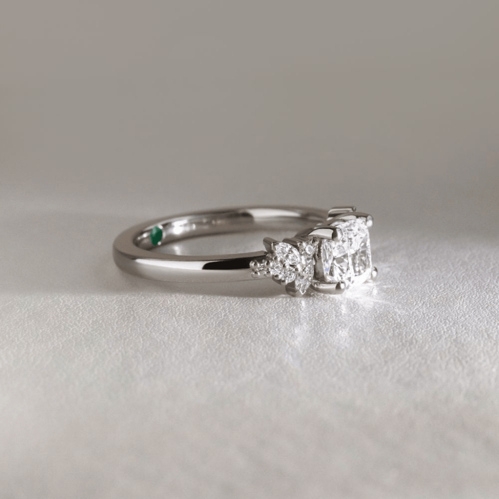 Cluster-Cushion Lab Grown Diamond Engagement Ring