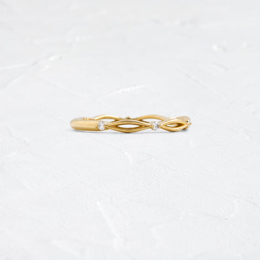 Criss Cross- 0.12 CT Round Lab Grown Diamond Wedding Band