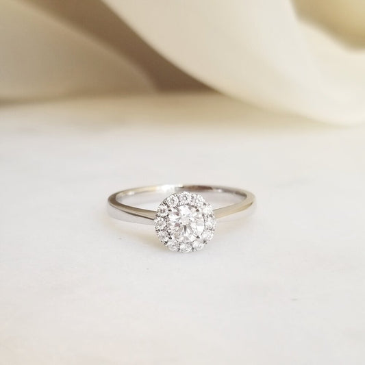 0.32 CT Round Lab-Grown Diamond Halo Elegance Engagement Ring 2