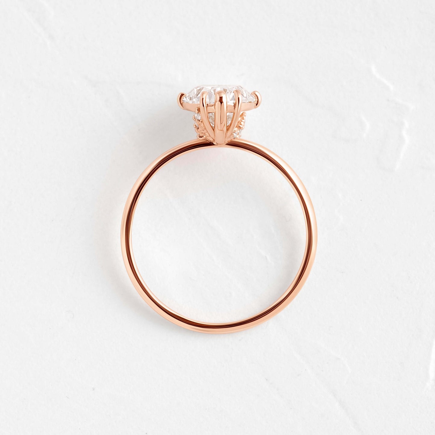 Hidden Halo-Oval Lab Grown Diamond Engagement Ring
