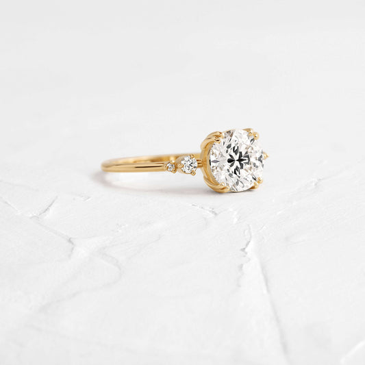 Cluster-Round Lab Grown Diamond Engagement Ring