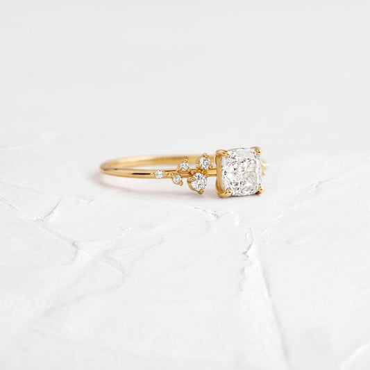 Cluster-Cushion Lab Grown Diamond Engagement Ring