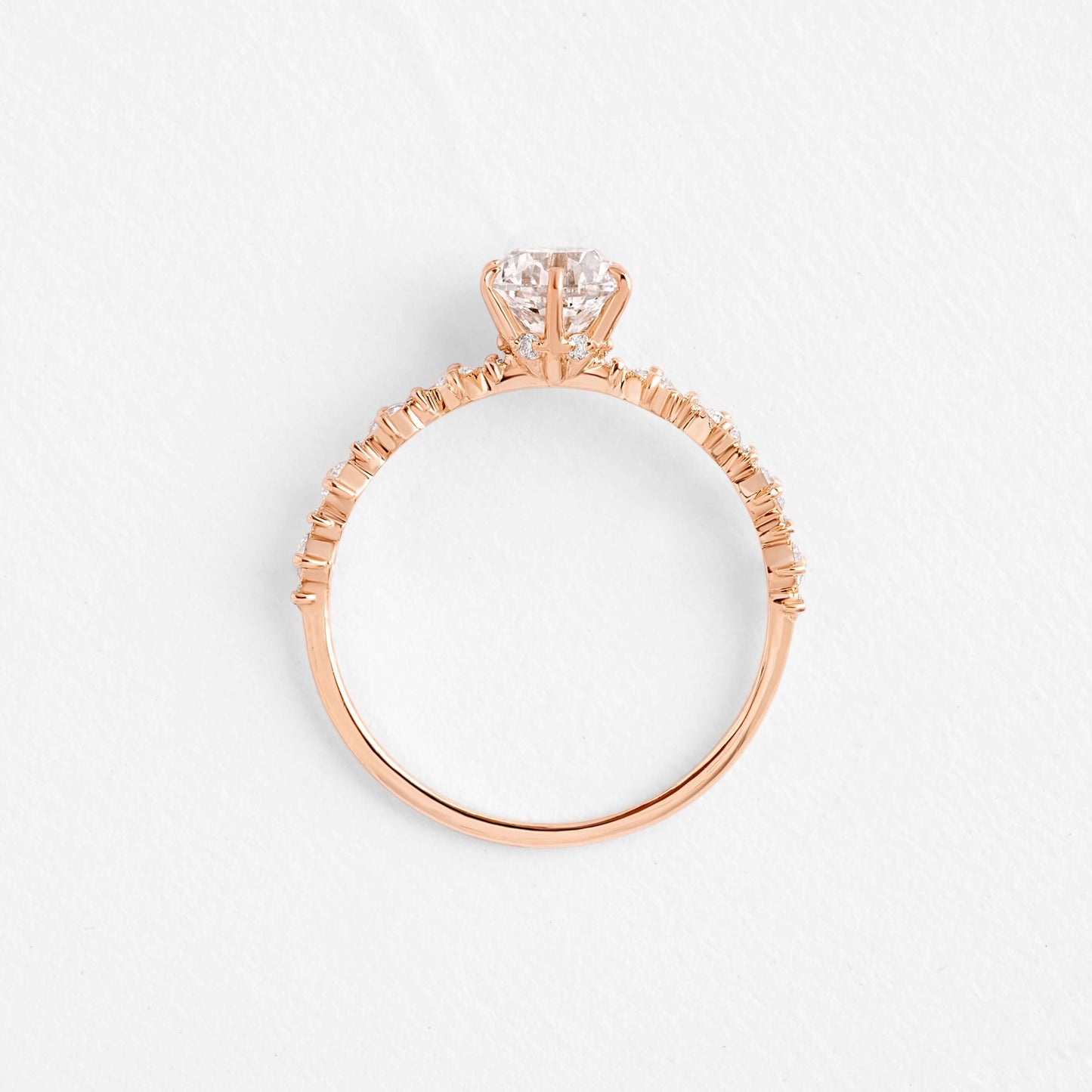 Pave-Round Lab Grown Diamond Engagement Ring