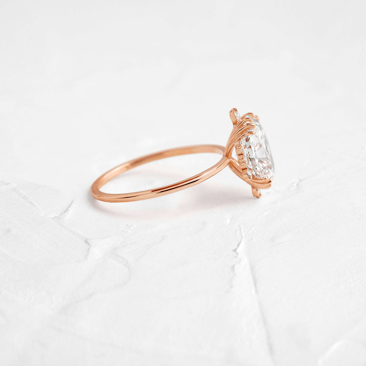Cluster-Oval Lab Grown Diamond Engagement Ring