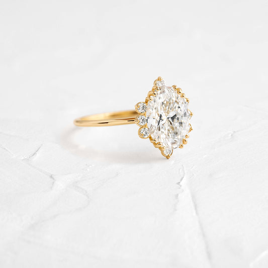 Cluster-Oval Lab Grown Diamond Engagement Ring