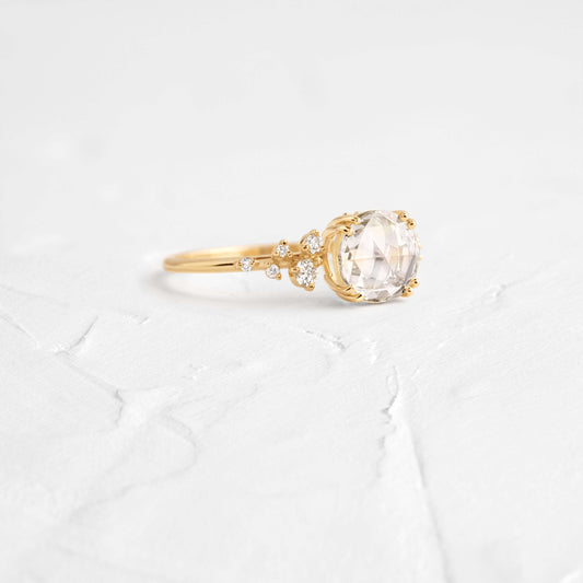 Cluster-Rose Cut Lab Grown Diamond Engagement Ring