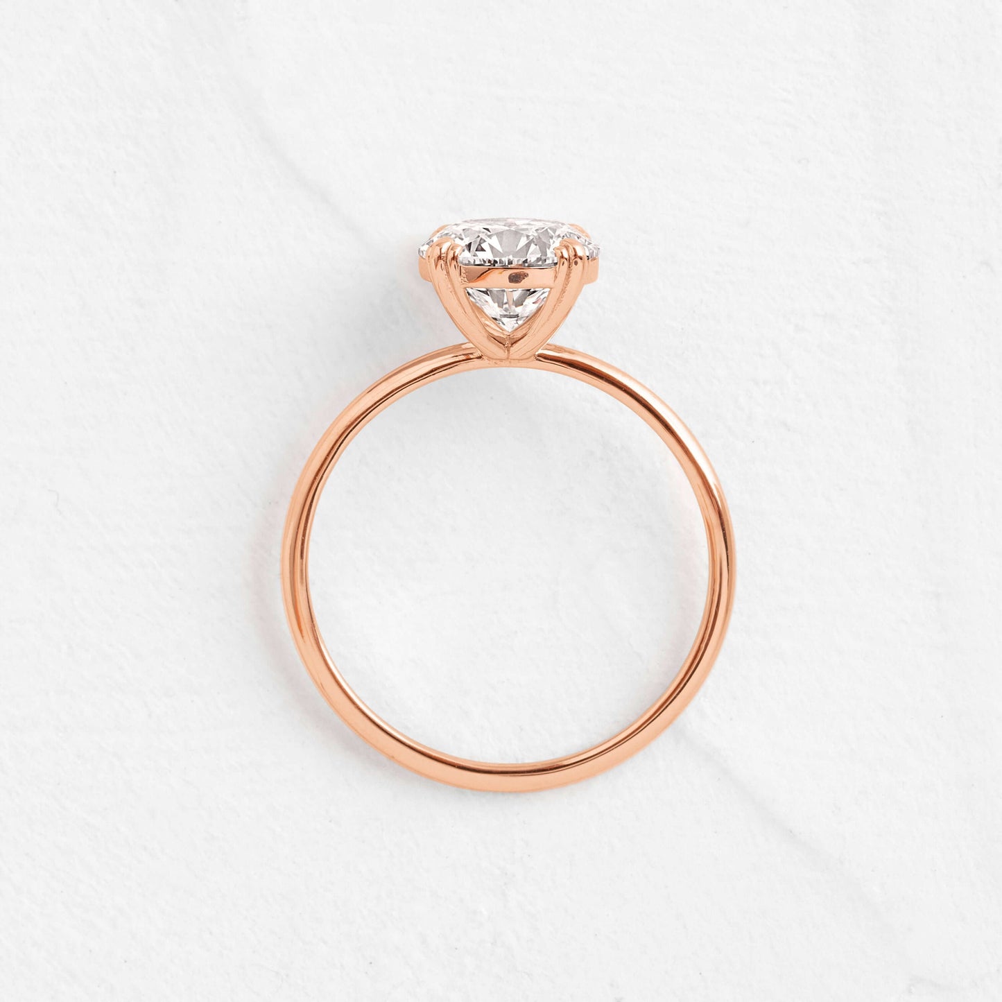 Solitaire Triple Prong-Round Lab Grown Diamond Engagement Ring