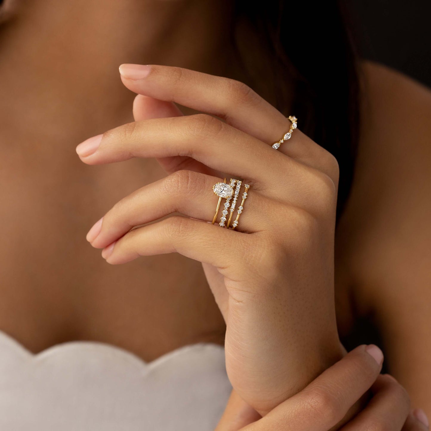 Solitaire Triple Prong-Oval Lab Grown Diamond Engagement Ring