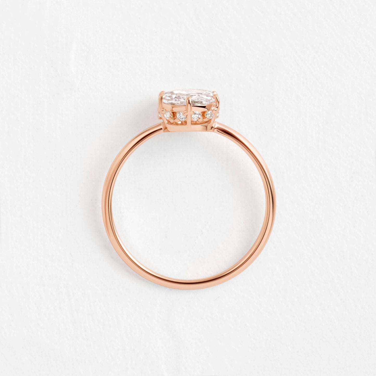 Hidden Halo-Rose Cut Lab Grown Diamond Engagement Ring