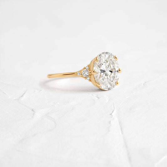 Cluster-Oval Lab Grown Diamond Engagement Ring
